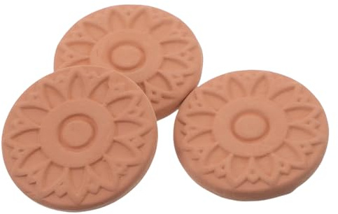 CALLARON Lot de 3 Humidificateurs à Cigares en Argile 4 X 4 Cm Disques en Terre Cuite à Nervures pour Caves à Cigares Contrôle D’humidité Précis et Conservation Optimale en Voyage