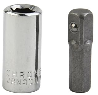 NiuLumea Set di adattatori per bussole con attacco quadrato da 1/4 a attacco esagonale da 1/4, in acciaio al cromo vanadio, 25 mm, 2 pezzi trapano e driver