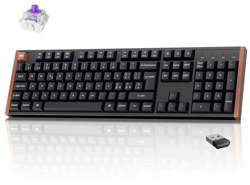 Keychron K10 HE Tastiera Magnetici Wireless, Layout Italiano ISO, 2.4GHz/Bluetooth 5.2, Punto di Attuazione Rapida, Telaio in Alluminio e Legno, RGB, per Windows e macOS, Interruttori a Effetto Hall