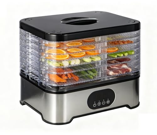 5 Tray Electric Food Dehydrator Fruit Dryer Machine Adjustable Thermostat | Home Fruit Drying Machine stackable trays low energy consumption preserves snacks vegetables tea for kitchen use