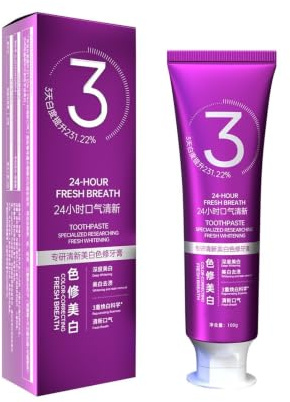 Dentifricio sbiancante for la correzione del colore 100 g con perle esplosive, strofinamento delicato for ridurre l'ingiallimento dei denti(3pcs)