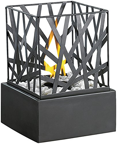 Carlo Milano Dekofeuer Garten: Tisch-Deko-Feuer Feng Shui mit Steingarten (Deko Feuerstelle, Tischkamin Ethanol, Kaminfeuer)