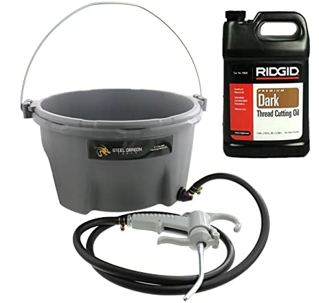 Steel Dragon Tools 418 Handheld Oiler Bucket 10883 and 1 Gallon of Premium Dark Pipe Threading Oil for 300 535 700 12R