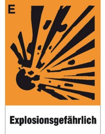Indigos UG Aufkleber Gefahrsymbol Einzelschild - 14,8 x 21,0 - Explosionsgefährlich - selbstklebender Sicherheits Aufkleber für Tür oder Wand - Warnschild für Gebäude, Hotel, Büro, Firma, Haus, Praxis