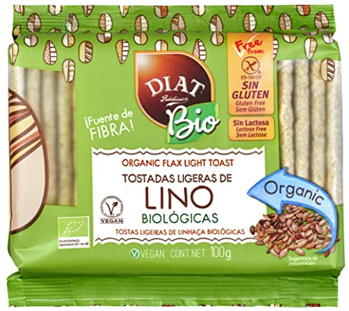 DIAT Radisson Tostadas de Lino BIO Sin Gluten | Ligeras de Arroz, Maíz y Lino | Tostadas Ecológicas | Apto para Veganos | Producto Gluten Free | Producto Bio | Sin azúcar añadido