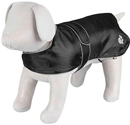 TRIXIE Hundemantel Orléans Gr. XL, Rücken 70 cm, wasserabweisend – schwarz | Warmer Wintermantel mit Fleecefutter und Reflektoren – hält an kalten, nassen Tagen zuverlässig warm