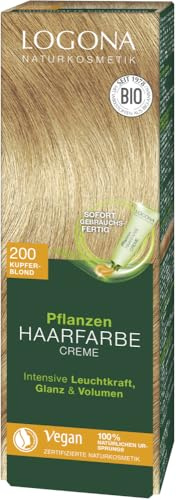 Bio Pflanzen Haarfarbe Creme 200 kupferblond 2 x 150 ml