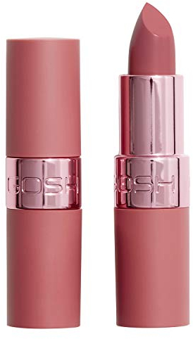 GOSH Luxury Rose Lippenstift mit leichtem Schimmer, vegan I intensive Rosa-Töne für ein strahlendes Ergebnis I spendet Feuchtigkeit für weiche Lippen I langanhaltend, parfümfrei I 002 Romance