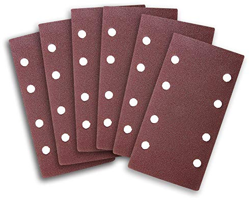 ExcInter 10 Stück 93 x 185 mm Schleifpapier Schleifpapier 8 Löcher Schleifpapier gelocht Körnung 800 passend für rechteckige Schwingschleifer