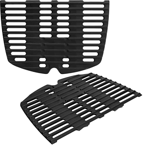 GriHero 7645 Gusseisen Grillrost Rund, 54,6 x 38,8 cm Grillplatte Griddle Zubehör für Weber Q200/Q220/Q2000/Q2400 Series, Grillteile Gasgrill Ersatzteile für Weber 7645, 65811 (2er-Pack)
