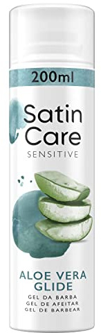 Satin Care Aloe Vera Gel, Depilazione Donna, Idratazione Profonda, Progettato Specificamente Per La Pelle Sensibile, 200 ml
