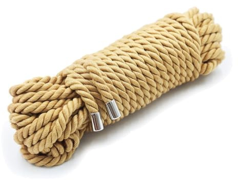 TRQOYTU SM-Fesselseil, 20 Meter Weiches Hanfseil Mit Metallenden, BDSM-Handschellen, Armfesseln, Fußfesseln, Fessel-Set, Sexspielzeug, Requisiten Für Fesselspiele, Extreme Für Paare