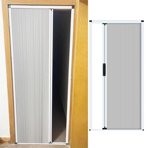 Anpassbare Akkordeon-Tür mit Schloss und Beschlägen, Falttür für Badezimmer, Schlafzimmer, Schrank, Innenschiebeteilung (94 x 203 cm)