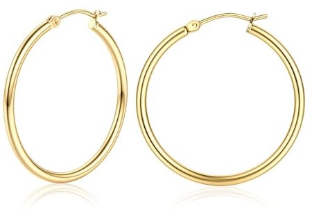 Chriscoco Orecchini Cerchio Argento 925 Ipoallergenico Grandi Orecchini Cerchio Oro Placcato 14K per Donna 15/20/25/30/40/50/60/70MM