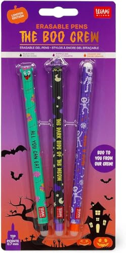 LEGAMI Gelschreiber Halloween Sonderedition 2025 radierbare Gelstifte 3er Set Black Kitty, Zombie, Skeleton