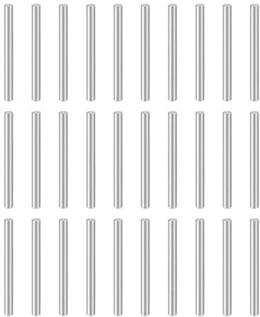 QUARKZMAN 50 Stück Passstifte M4(4mm) x 45mm 304 Edelstahl Zylindrische Regalstützpflöcke Stiftstange Befestigungselemente Für Metallgeräte Holzmöbel DIY Montage Silber
