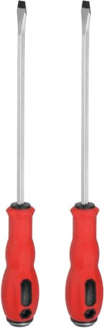 QUARKZMAN 2 Piezas Destornillador De Punta Plana SL8 X 200 Mm Acero S2 Alto Par Magnético Con Cabeza De Golpe Para Apretar Cincelar Y Aflojar