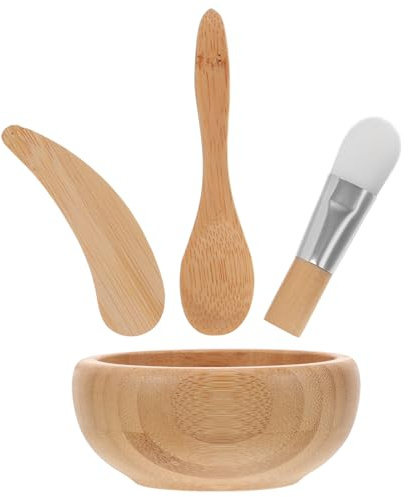 FUOYLOO Juego de Cuencos para Mascarillas Faciales Pinceles y Espátula de Madera y Poliéster para Preparar Mascarillas DIY en Cuidado Facial Mujer Varios estilos
