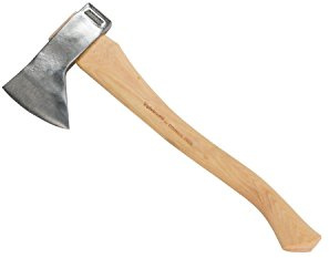 COUNCIL TOOL Premium Hudson Bay Bushcraft Axe - 2 lbs Velvicut Camp Axe with 19 Curved Handle & Leather Sheath - JP20HB19C
