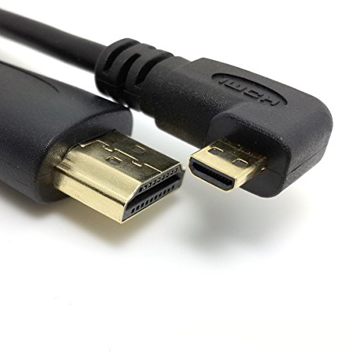 CY Rechtwinkliges 90 Grad Micro HDMI auf HDMI HDTV Kabel für Handy & Tablet & Kamera 1.5M