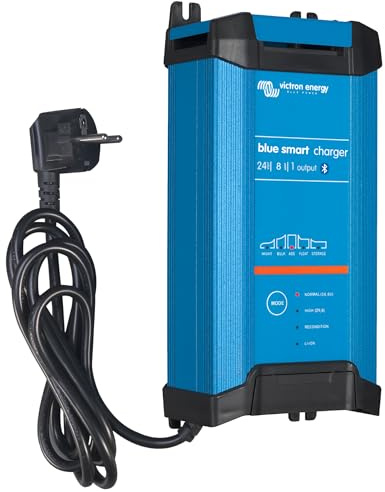Victron Energy Blue Smart Batterie Ladegerät 24-Volt 8 Ampere 230V - Autobatterie Ladegerät - Batterieerhaltungsgerät und Desulfator - IP22 Geschützt - Bluetooth - Einzelausgang - CEE 7/7