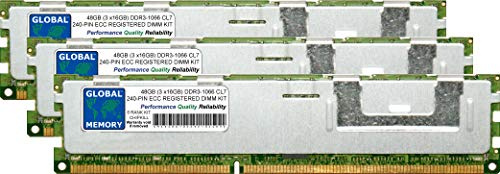 48GB (3 x 16GB) DDR3 1066MHz PC3-8500 240-PIN ECC REGISTRADO DIMM (RDIMM) Memoria RAM Kit para Apple Mac Pro (PRINCIPIOS DE 2009 - Mediados 2010 - Mediados 2012)
