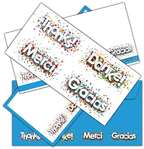 12-er Set DANKE-Karten inklusive passende Umschläge - Dankeskarten als Brief oder Postkarte nach Geburt, Hochzeit, Geburtstag - von BREITENWERK®