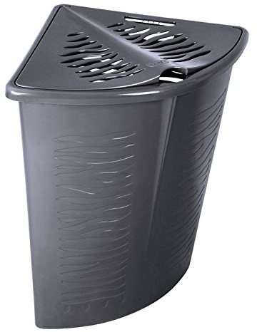 BranQ Eck-Wäschekorb Zebra Zebraoptik Wäschebox Wäschebehälter 45 L (Grau)