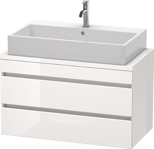 Duravit DuraStyle Mueble de baño para Consola compacta, 2 cajones, 900mm, Color: Nogal Natural Decor/White Matt Decor