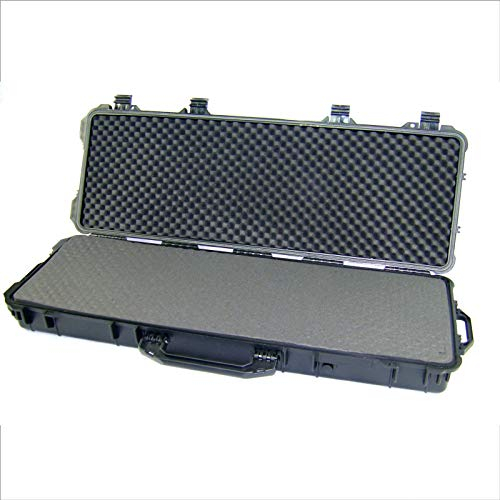 BUZE Waffenkoffer Gewehrkoffer 53 Liter mit Schaum Innenmaße 1165x343x135 mm Outdoor Wasserdicht Munition Jagdkoffer Pistolenkoffer Koffer Universalbox Gewehrkoffer lang 3 Schaumstoffeinlagen