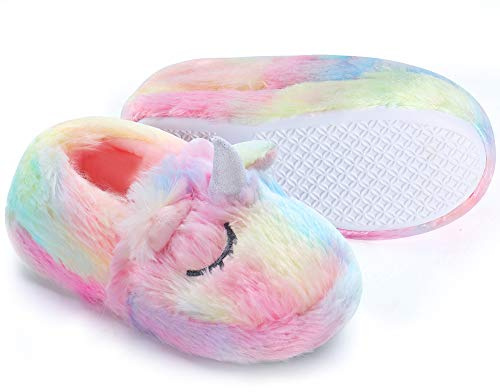 Dream Bridge Zapatillas de Felpa para Niñas Niños Zapatos de Peluche para Chicas Unicornio Rosa