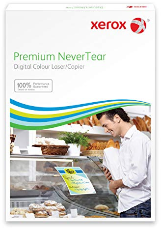 Xerox Premium NeverTear Kunststoffpapier 003R92330 - SRA3 320 x 450 mm, 125 g/m² - Spezialpapier für Laserdrucker und Kopierer - 100 Blatt - Transparent