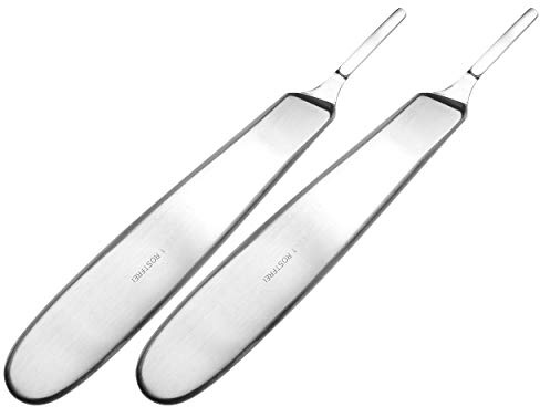 May - Set 2 x Skalpellhalter mit rundem Handgriff Figur 3 - Skalpellgriff - Klingenhalter für Einmal-Sklapellklingen - Edelstahl