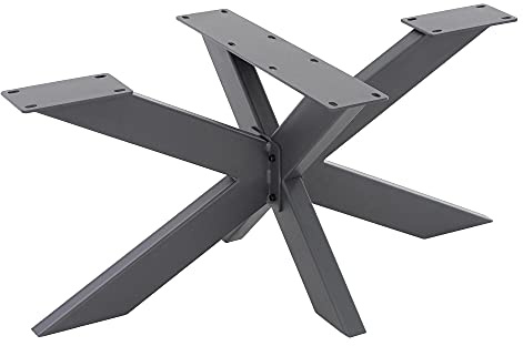 ML-Design Tischgestell Spider 98x58x43 cm, Anthrazit, Kreuzgestell Kreuz X-Design Tischfüße Möbelfüße, Schwerlast Tischkufen Stahl, Metall Tischbeine, DIY Couchtisch, Industriedesign, einfache Montage