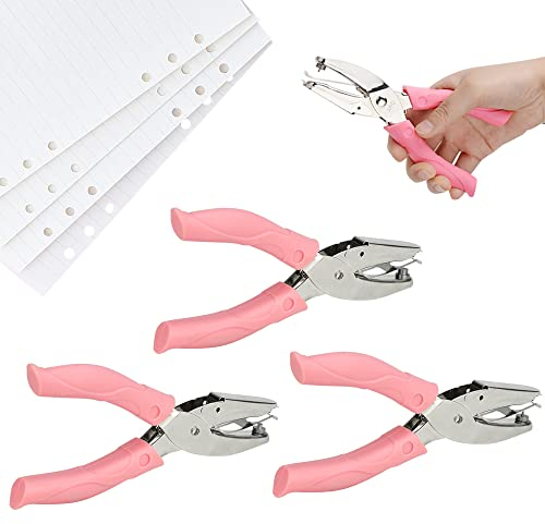 FIGFYOU 3 Pezzi Perforatore a Pinza, Foro Tonda 16mm, 3mm, 1,5mm Foro Singolo Punzonatore per Fare Cerchi per Mestieri di Carta, Etichette, Regalo per Carta Scrapbooking