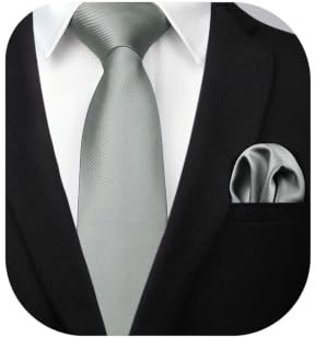 Enlision Solide Krawatte Herren Hochzeit Krawatten und Einstecktuch Set einfarbig in verschiedenen Farben
