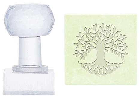 PandaHall Sello Acrílico Árbol de La Vida Jabón, Sello de Jabón con Mango Redondo Capítulo de Impresión de Jabón para Jabón Hecho a Mano Galleta Arcilla Cerámica Sello Galletas