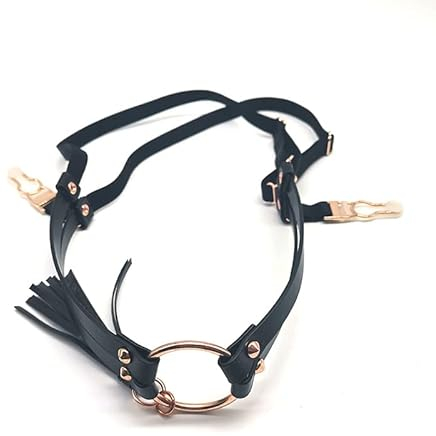 Leder Spielzeug Mundstecker, weibliches Gerät, Flirting Zubehör, Mundball Plug, atmungsaktive Silica Gel Ball mit Loch, offener Mund, Fetischist, sexy Spielzeug