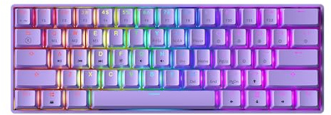 GK61, Tastiera meccanica da gaming, 61 tasti multicolore RGB, retroilluminata con illuminazione a LED, con cavo, programmabile, cablata, per giocatori su PC e Mac (layout italiano non garantito