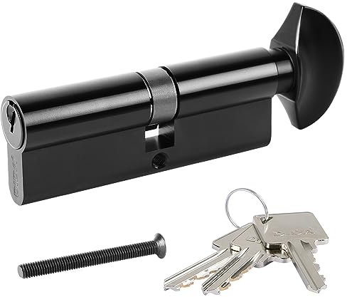 DIDA® 95mm(45T/50) Thumb Turn Euro Cylinder Lock,UPVC Barrel Lock with 3 Keys Anti-Pick,Anti-Bump,Anti-Drill,High Security,Matte Black Finish,Suitable for All Door Types,BS EN 1303:2005