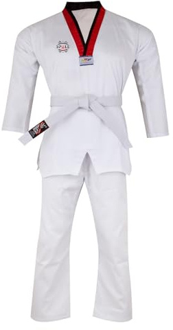 SPALL PRO US Taekwondo GI Suit - BJJ Gi for Adult & Kids - Brazilian Jiu Jitsu Gi - White Taekwondo Costume for Kids & Adult
