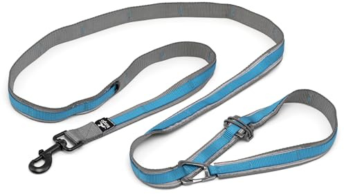 Kurgo 6 in 1 Quantum Leash, Hands Free Leash for Dogs, Running Belt Lead, Crossbody & Waist Belt Style, Reflective, Carabiner Clip, for Training, Hiking, or Jogging, 4 Colors