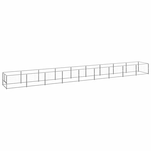 ARKEM Hundezwinger Silbern 9 m² Stahl Freigehege Gitterbox Hund Wachtelstall