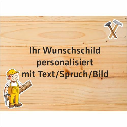 INDIGOS UG - Aufkleber - Beruf - Zimmermann - 30x20 cm - Firmenschild - wetterfest personalisiert mit Foto, Logo und Text - individueller Sticker für Tür, Wand, Büro Garage