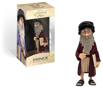 MINIX Figura Leonardo da Vincci, Coleccionables de 12 cm para Exhibición, Idea de Regalo para Niños y Adultos, Fans de la Historia y el Arte, MN16105, Multicolor