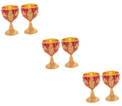Alipis 6 Pz Bicchieri Di Vino Calice a Forma Di Rosa Bicchiere Di Whisky Santo Coppa Martini Mini Bicchieri Da Martini Flauto Di Brindisi Nuziale Burro Mini Tazza Di Zinco Metallo
