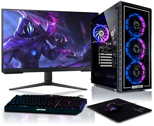 BEASTCOM Q5 | PC Gamer Complet |Intel i9-10900F 10X 5,20GHz 20 Threads, NVIDIA RTX 3060 8Go, 32Go RAM, 1To NVMe SSD, Écran LED 27 + Clavier + Souris + Tapis de Souris | WiFi 5, Windows 11 Pro