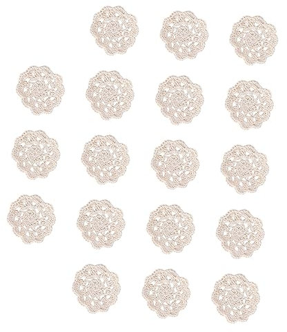 Hohopeti 20stücke Teiliges Gehäkelte Baumwollblumen Applikationen Kleine Spitzenappliken Handgefertigte Diy Dekoration Für Kleidung Taschen Und Bastelprojekte Naturfarben
