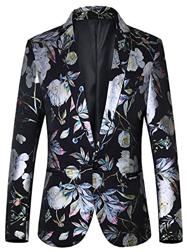 Sakko - Tuta da uomo da uomo, slim fit, blazer, da lavoro, da uomo, per uomo, moderno, da matrimonio, per uomo, taglie M-6XL, Nero., 6XL