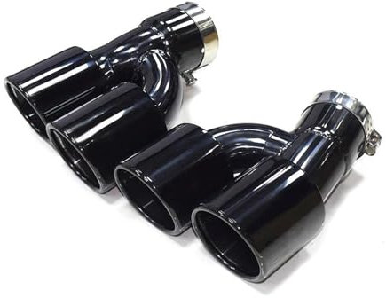 UMIXIRE Für B&MW 5 Series 525i 530i 540i G30 G31 2018-2023 Quadratisches Auspuffendrohr-Upgrade M5 Carbonfaser-Schalldämpferauspuff(Schwarz)